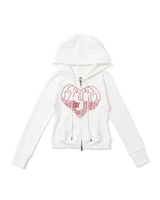 蕾絲心形標誌連帽衫