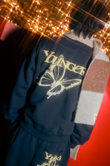 Gradation butterfly logo sweat