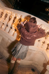 Universal logo lamé worm hoodie