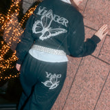 Gradation butterfly logo sweat