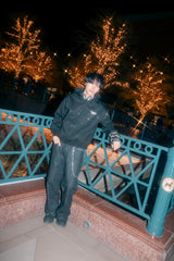 Universal logo lamé worm hoodie