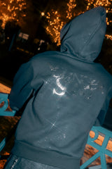 Universal logo lamé worm hoodie