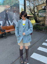 Check tailored ss jacket