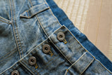Vintage processed super wide baggy denim