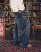 Overdyed wide baggy rayon summer denim