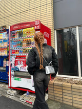 curve stitch denim blouson