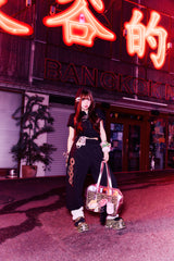 OG Logo Glitter Half Zip Hoodie