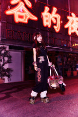 OG Logo Glitter Half Zip Hoodie