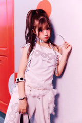 OG Logo Off Shoulder Glitter Tee