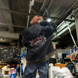 國王徽標復古連帽工作夾克