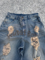 damage print denim