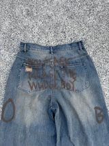 damage print denim