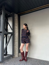 ウエスタンスタッズロングブーツ