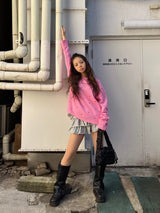 Random Heart Waffle Long Tee