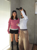 Layered border long tee