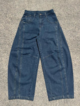 復古風格側縫氣球牛仔褲