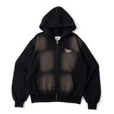 over dye universal logo zip hoodie