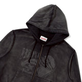 Grunge graphic zip hoodie