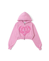 VINTAGE HEART LOGO ZIP HOODIE
