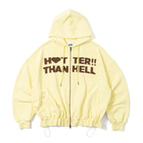 block logo zip hoodie