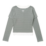 Layered border long tee