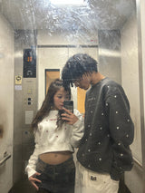 random heart cropped sweat