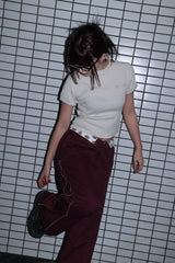 HTH×Dickies Side zip wide pants