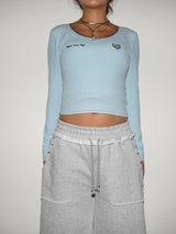 LACE TRIM RIB TOP
