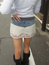 logo denim skirt