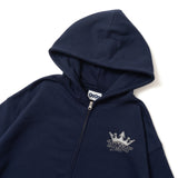 國王徽標拉鍊連帽衫