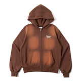 over dye universal logo zip hoodie