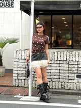 DOT PATTERN LINE TEE