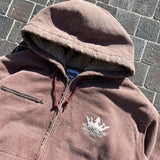 國王徽標復古連帽工作夾克