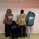 國王徽標復古連帽工作夾克