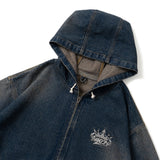 King Logo Vintage Denim Hoodie
