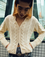 【HIROKI TSUZUKI】COTTON KNIT ZIP HOODIE
