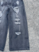 damage print denim