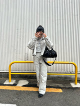 curve stitch denim blouson