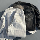 curve stitch denim blouson