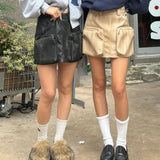 人造皮革迷你裙