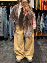 チェック柄のテーラードジャケット