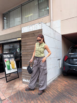 WAIST RIBBON CARGO PANTS