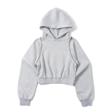 2way shoulder zip hoodie