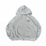 Heart patch logo zip hoodie