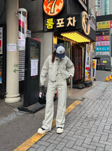 Curve Stitch Denim Pants