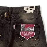 Grunge studs wide denim