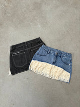 LACE FRILL DENIM SK