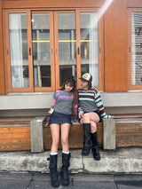 layered border sheer knit