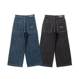 BU STRIPE BAGGY DENIM PANTS