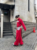 Check pattern sweat pants